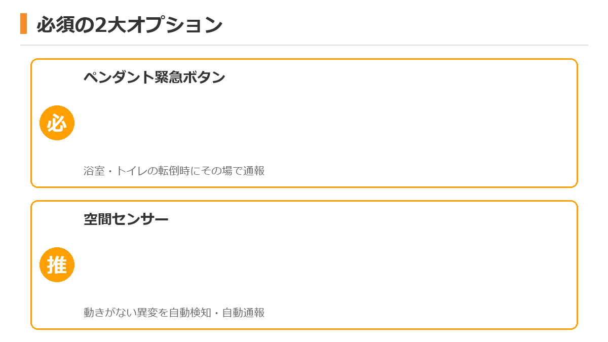 ALSOKみまもりサポートのオプション機器